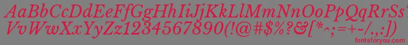 fuente LibrebaskervilleItalic – Fuentes Rojas Sobre Fondo Gris