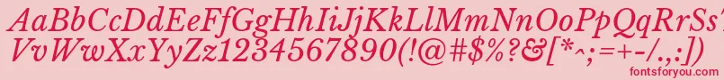 Шрифт LibrebaskervilleItalic – красные шрифты на розовом фоне