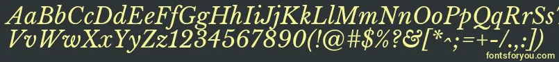 LibrebaskervilleItalic Font – Yellow Fonts on Black Background