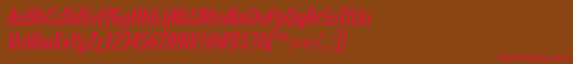 DynagroteskdcItalic Font – Red Fonts on Brown Background