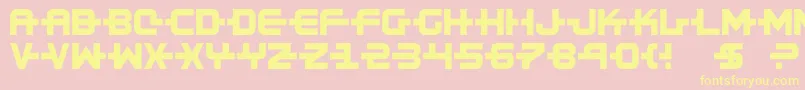 フォントKinex ffy – 黄色のフォント、ピンクの背景