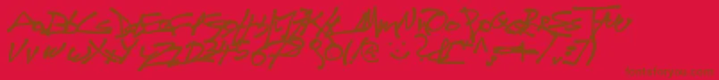 Tag Font – Brown Fonts on Red Background