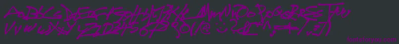 Tag Font – Purple Fonts on Black Background