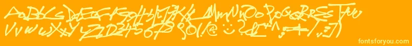 Tag Font – Yellow Fonts on Orange Background