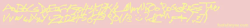 Tag Font – Yellow Fonts on Pink Background