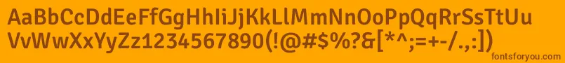 Signikanegative Semibold Font – Brown Fonts on Orange Background