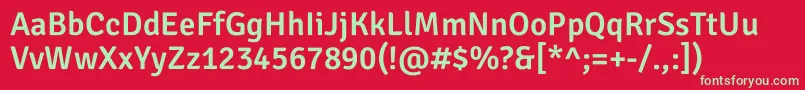 Signikanegative Semibold Font – Green Fonts on Red Background