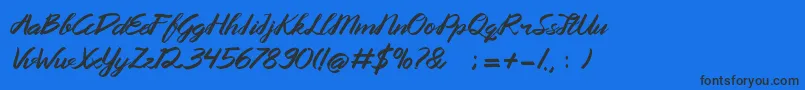 Queenata Font – Black Fonts on Blue Background