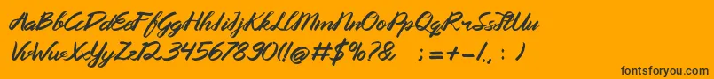 Queenata Font – Black Fonts on Orange Background