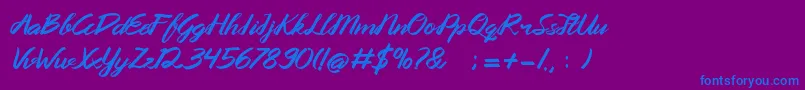 Queenata Font – Blue Fonts on Purple Background