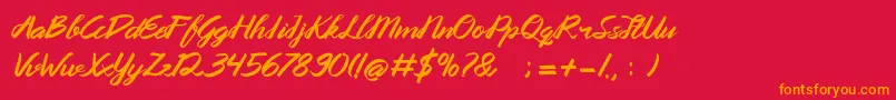 Queenata Font – Orange Fonts on Red Background