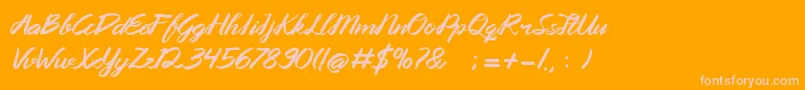 Queenata Font – Pink Fonts on Orange Background
