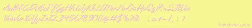 Queenata Font – Pink Fonts on Yellow Background