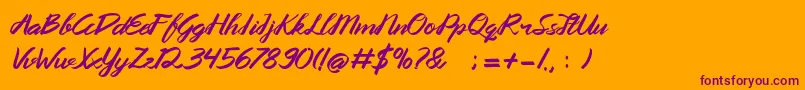 Queenata Font – Purple Fonts on Orange Background