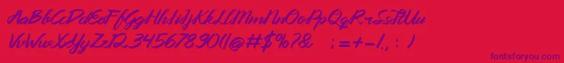 Queenata Font – Purple Fonts on Red Background