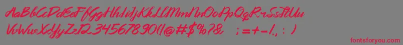 Queenata-Schriftart – Rote Schriften auf grauem Hintergrund