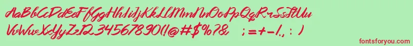 Queenata Font – Red Fonts on Green Background