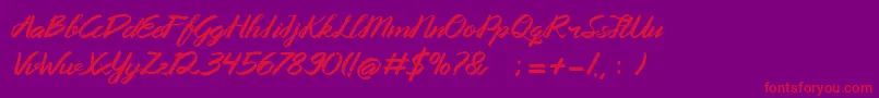 Queenata Font – Red Fonts on Purple Background