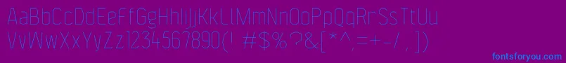 フォントF4aagentcondthin – 紫色の背景に青い文字