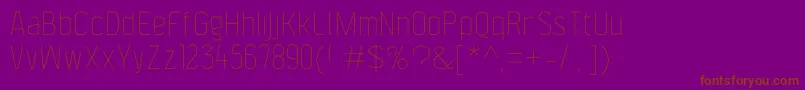 F4aagentcondthin Font – Brown Fonts on Purple Background