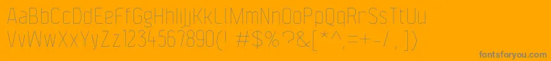 Fonte F4aagentcondthin – fontes cinzas em um fundo laranja