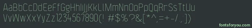 Шрифт F4aagentcondthin – зелёные шрифты на чёрном фоне