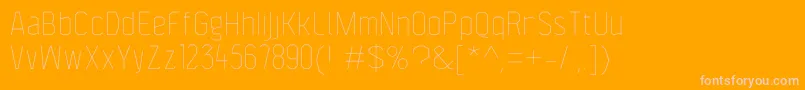 F4aagentcondthin Font – Pink Fonts on Orange Background