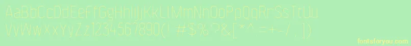 F4aagentcondthin Font – Yellow Fonts on Green Background