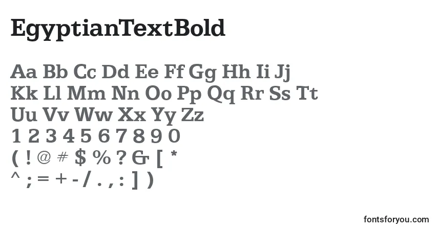 Шрифт EgyptianTextBold – алфавит, цифры, специальные символы