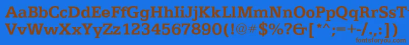 フォントEgyptianTextBold – 茶色の文字が青い背景にあります。