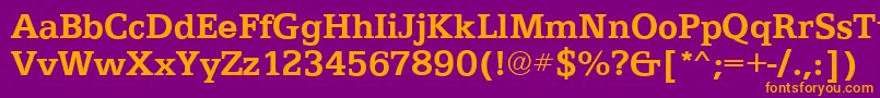 EgyptianTextBold Font – Orange Fonts on Purple Background