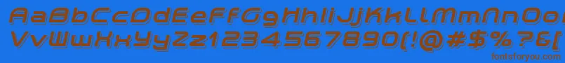 PlanetiumXShadowedItalicDemo Font – Brown Fonts on Blue Background