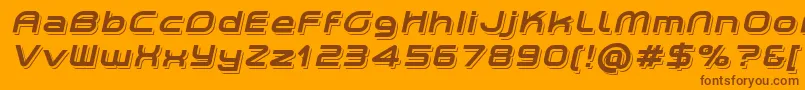 PlanetiumXShadowedItalicDemo Font – Brown Fonts on Orange Background