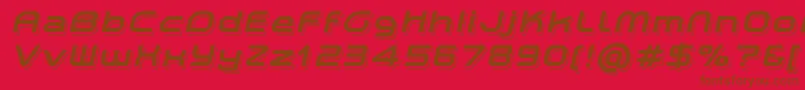 PlanetiumXShadowedItalicDemo Font – Brown Fonts on Red Background