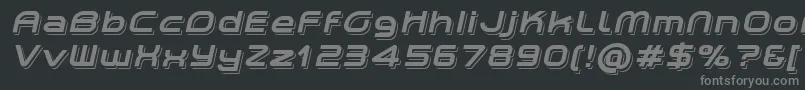 フォントPlanetiumXShadowedItalicDemo – 黒い背景に灰色の文字