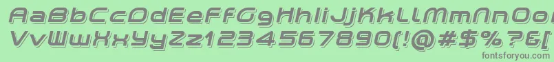 PlanetiumXShadowedItalicDemo Font – Gray Fonts on Green Background