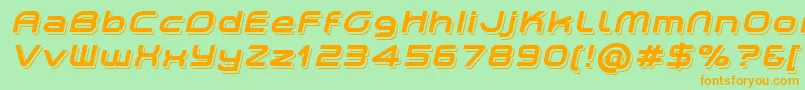 PlanetiumXShadowedItalicDemo Font – Orange Fonts on Green Background