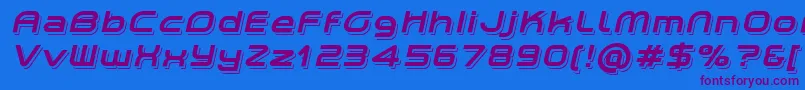 PlanetiumXShadowedItalicDemo Font – Purple Fonts on Blue Background
