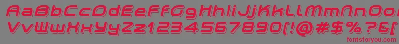 PlanetiumXShadowedItalicDemo Font – Red Fonts on Gray Background