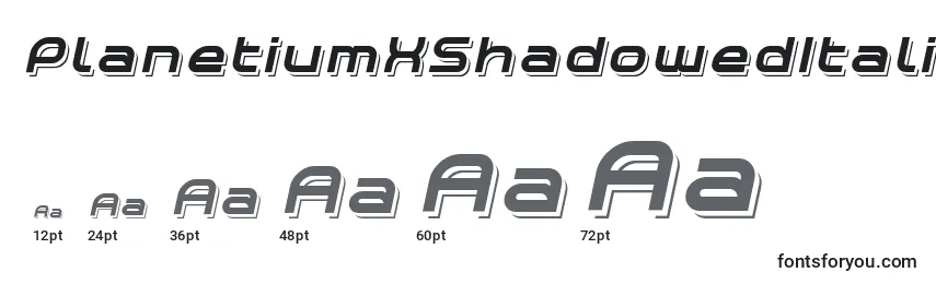 PlanetiumXShadowedItalicDemo Font Sizes
