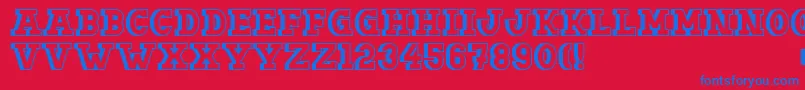 Doergonshift Font – Blue Fonts on Red Background