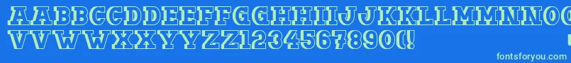 Doergonshift Font – Green Fonts on Blue Background