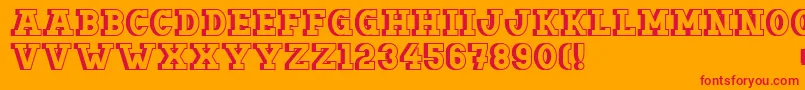 Doergonshift-Schriftart – Rote Schriften auf orangefarbenem Hintergrund