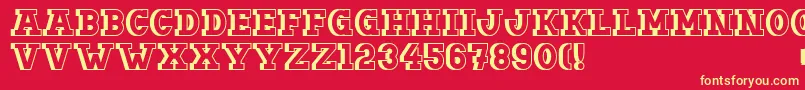 Doergonshift-Schriftart – Gelbe Schriften auf rotem Hintergrund