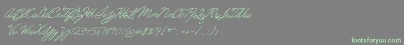Erics Font – Green Fonts on Gray Background