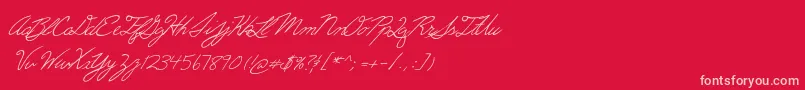 Erics-Schriftart – Rosa Schriften auf rotem Hintergrund