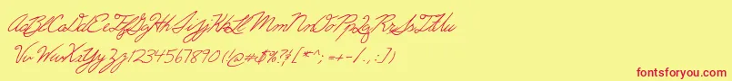 Erics Font – Red Fonts on Yellow Background