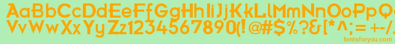 FrBold-Schriftart – Orangefarbene Schriften auf grünem Hintergrund