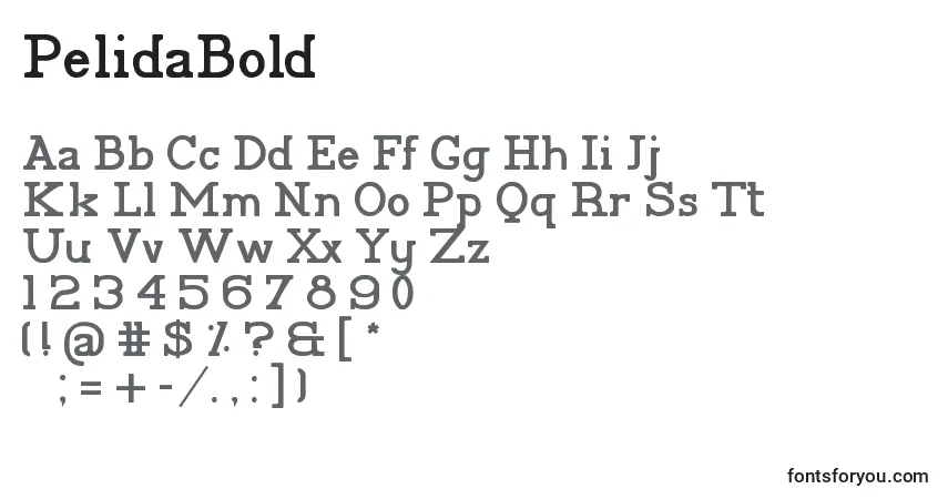 A fonte PelidaBold – alfabeto, números, caracteres especiais