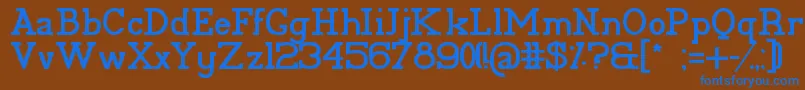 フォントPelidaBold – 茶色の背景に青い文字